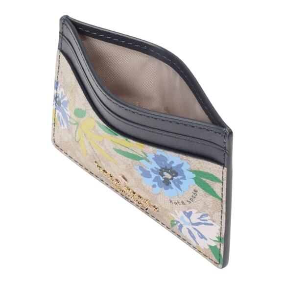 Kate Spade Spade Flower Slim Cardholder Wallet Blazer Blue Floral NWT $89 - Picture 2 of 5